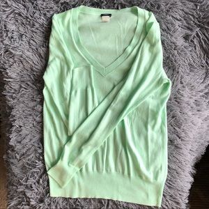 J. Crew mint green v-neck sweater